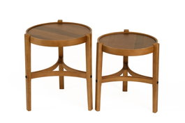 Hanah Home Juego de Mesas Apilables Ren 2 - Walnut v2